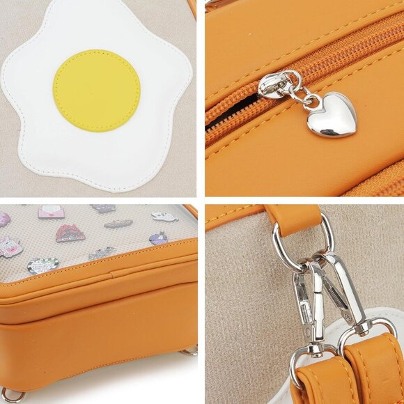 Charming Women's Ita Backpack - Toast Design with Pin Display for Kawaii Style - Picture 8 of 9